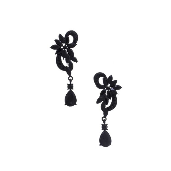 Flower Rhinestone Dangle Earring - Picture 3 of 5